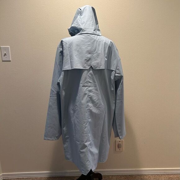 NWT Large Rains Unisex Waterproof Long Jacket Sky - Picture 6 of 10